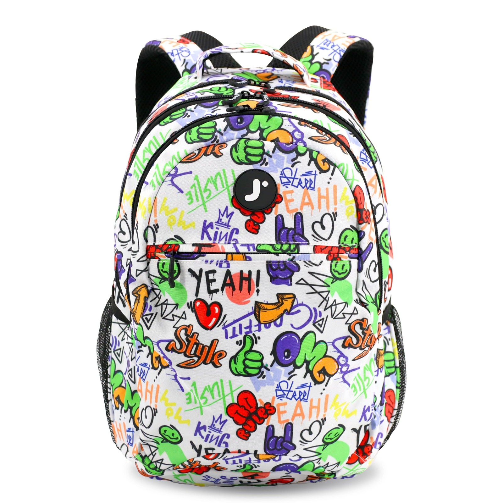 School Backpack for Kids. Cute Laptop Bookbag, Street Art, One Size
