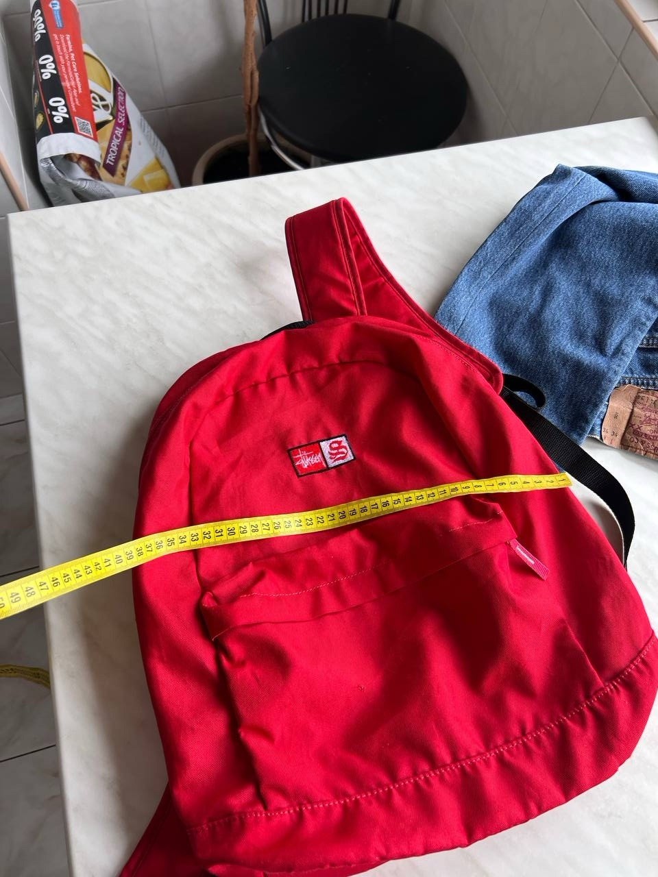 Vintage 90s Stussy Backpack Red Double Logo Stussy Streetwear Y2K Skateboarding