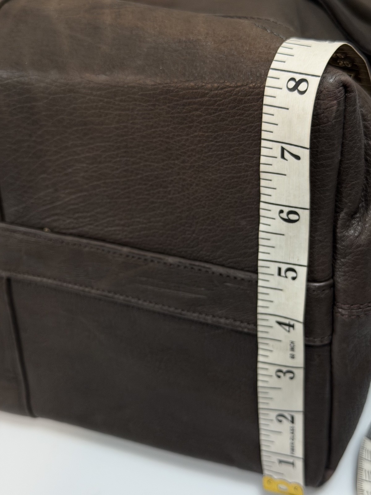 Vintage Brown Leather Duffle Bag Weekender Sony Pictures Promotional 22x13x8