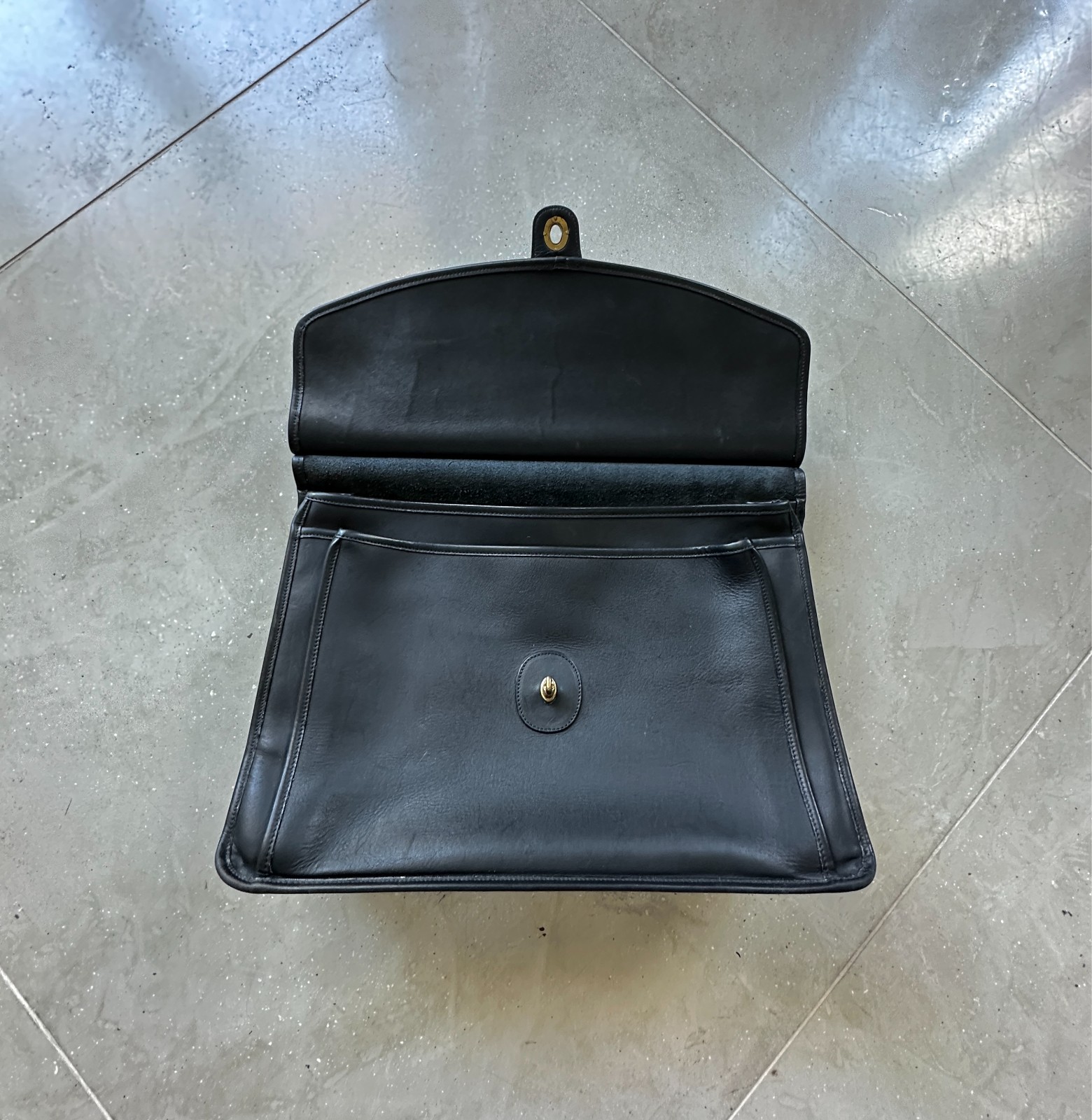 Vintage Coach Leather Briefcase Metropolitan Bag Black 5266 Made In Italy 90s