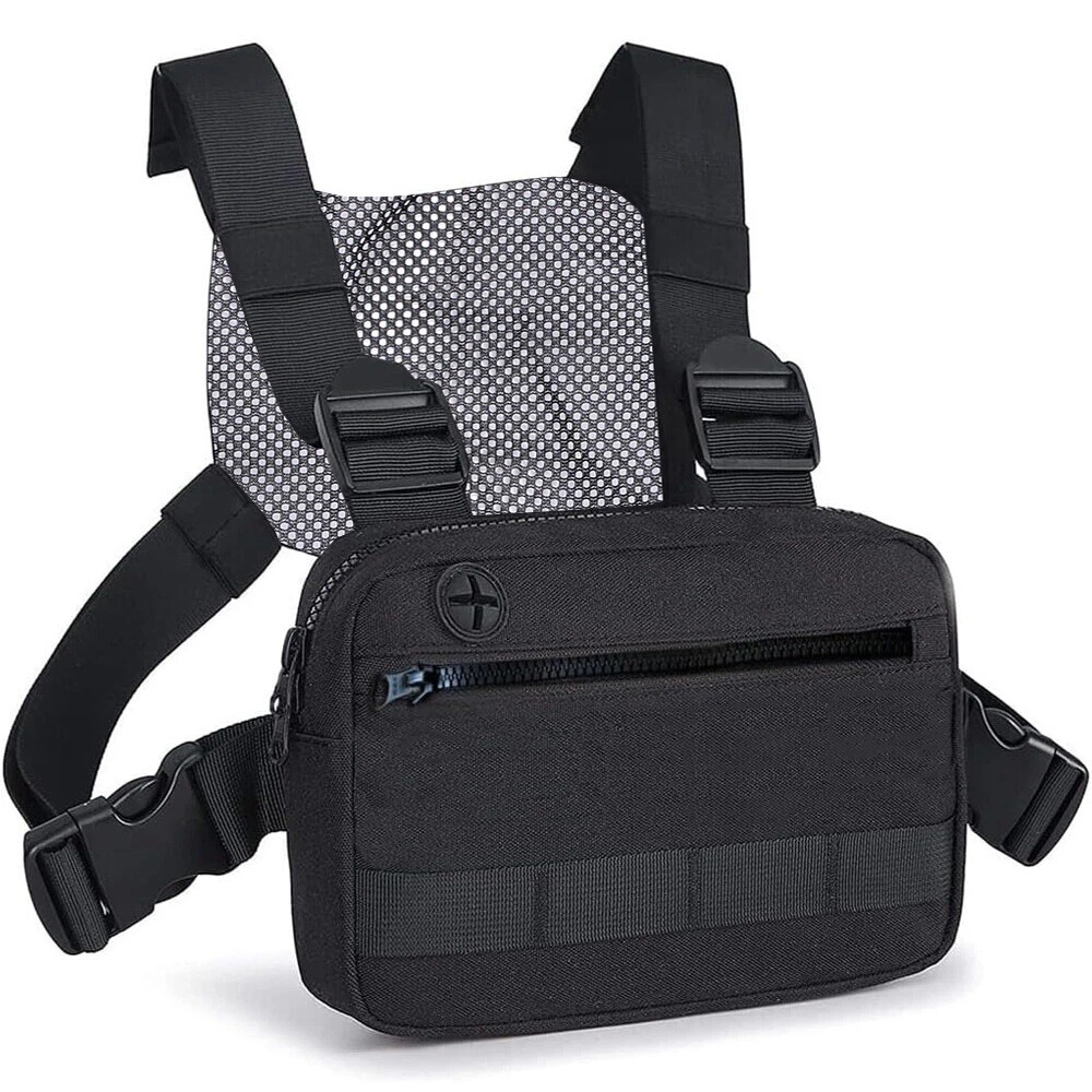 Tactical Sport Combat Chest Rig Bag Front Pouch Recon Kit Pack Protective Vest