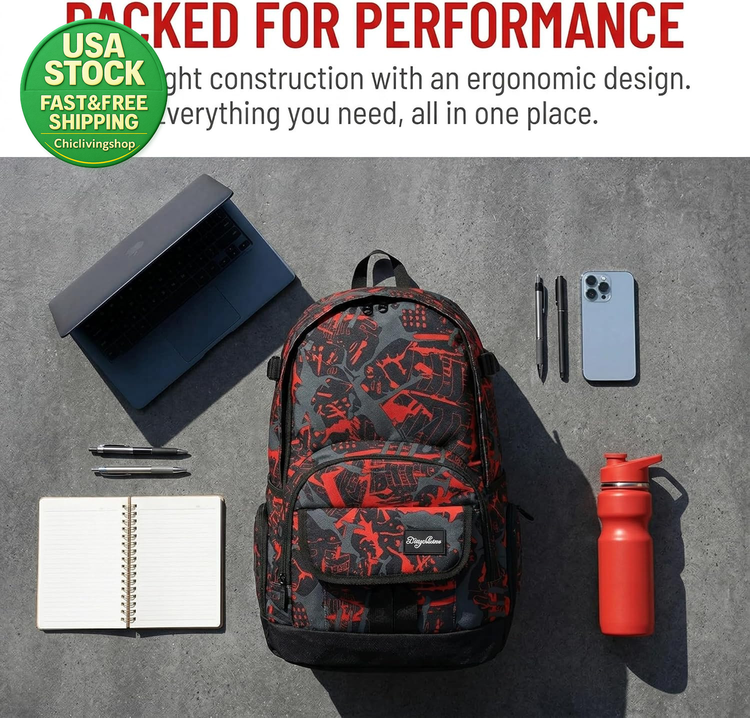 School Backpack Lightweight College Travel Bag Laptop Compartment
