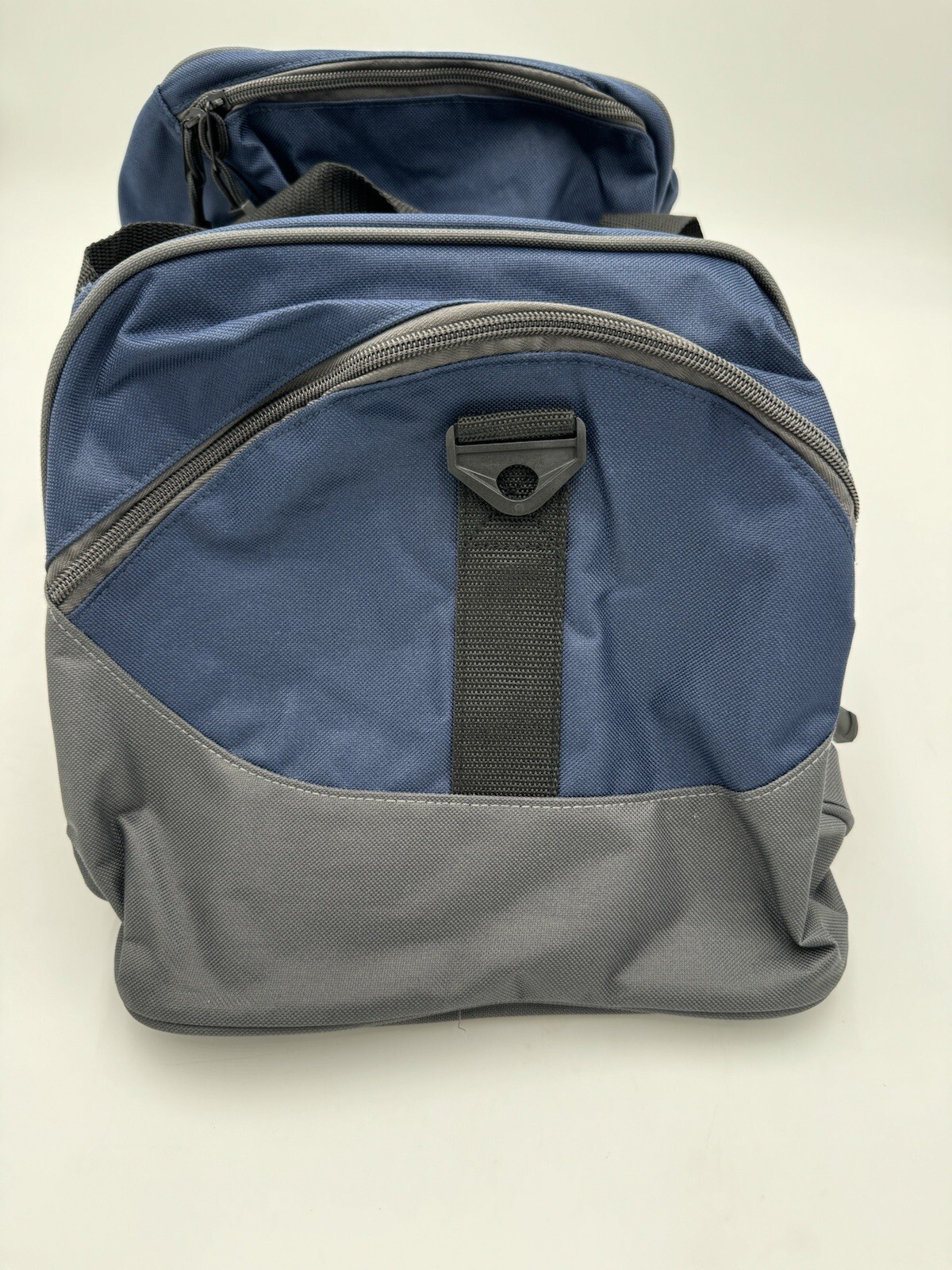 Port Authority Small Colorblock Sport Duffel Bag BG990S Navy Gray Handle W Strap