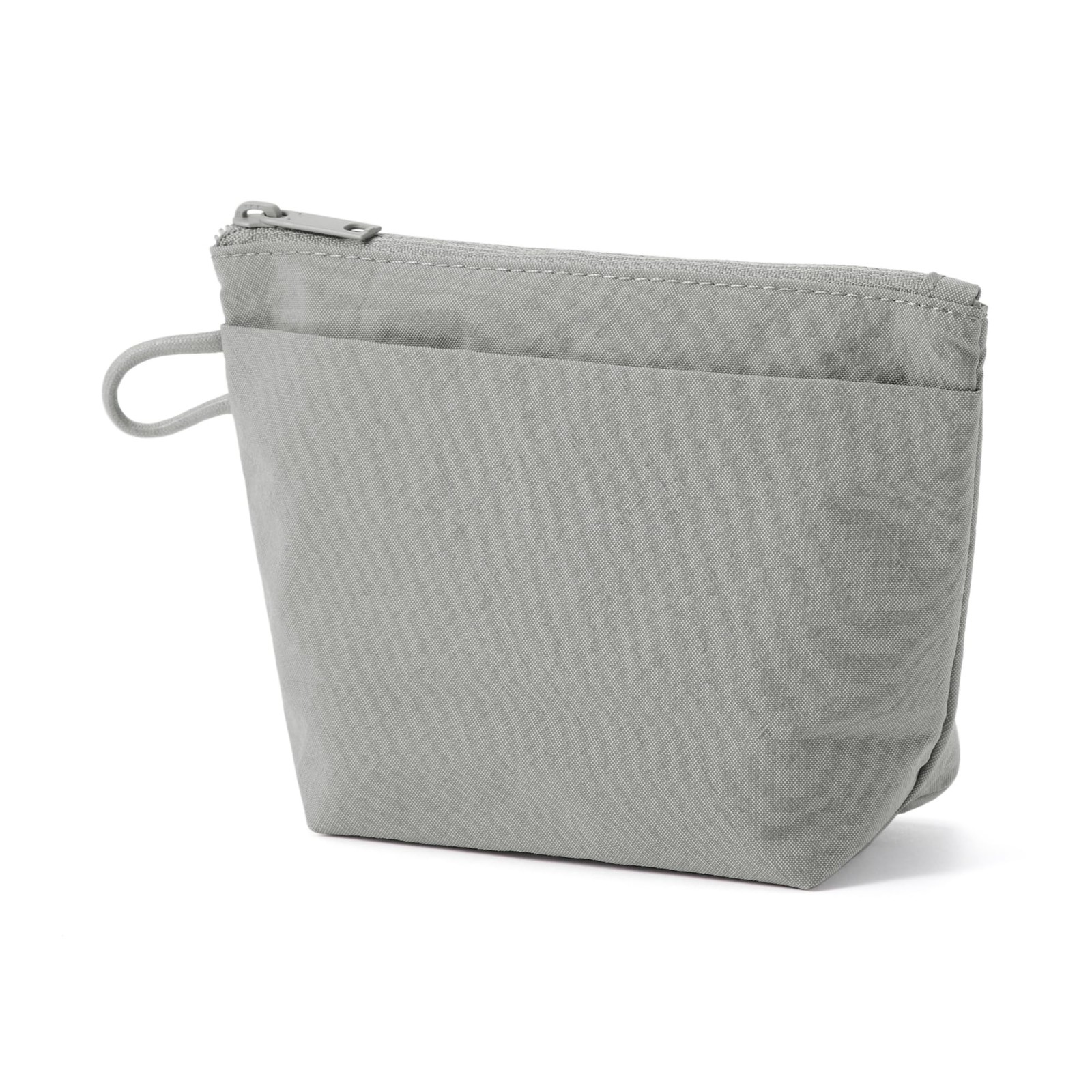 Wrinkle nylon gusseted pouch, gray, S, approx. 16.5 x 11 x 6 cm, 84475658