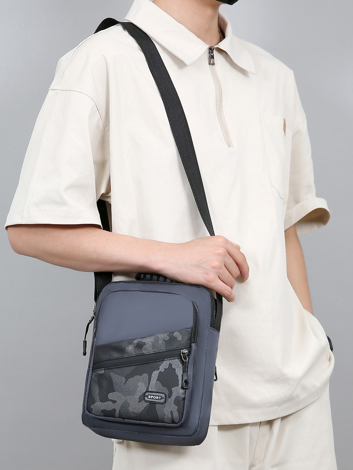 Men’s Navy Handbag Shoulder Bag Crossbody Casual Fashion Camouflage Style