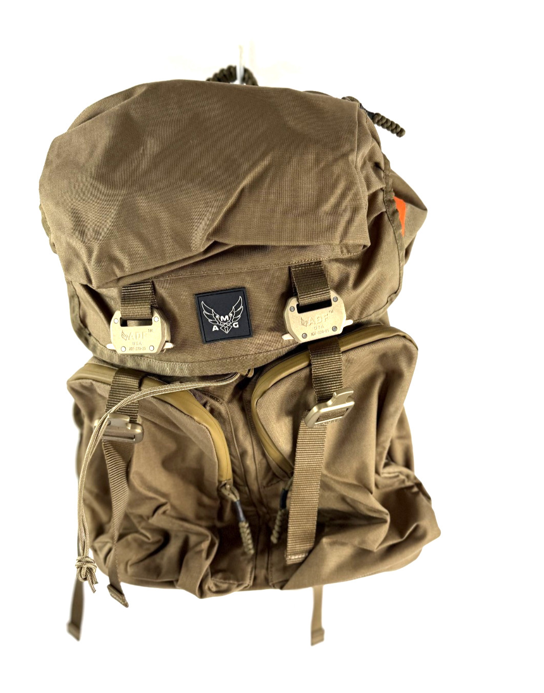 Atomic Mission Gear Parmia Utilitarian Backpack Signature Metal Buckles Coyote
