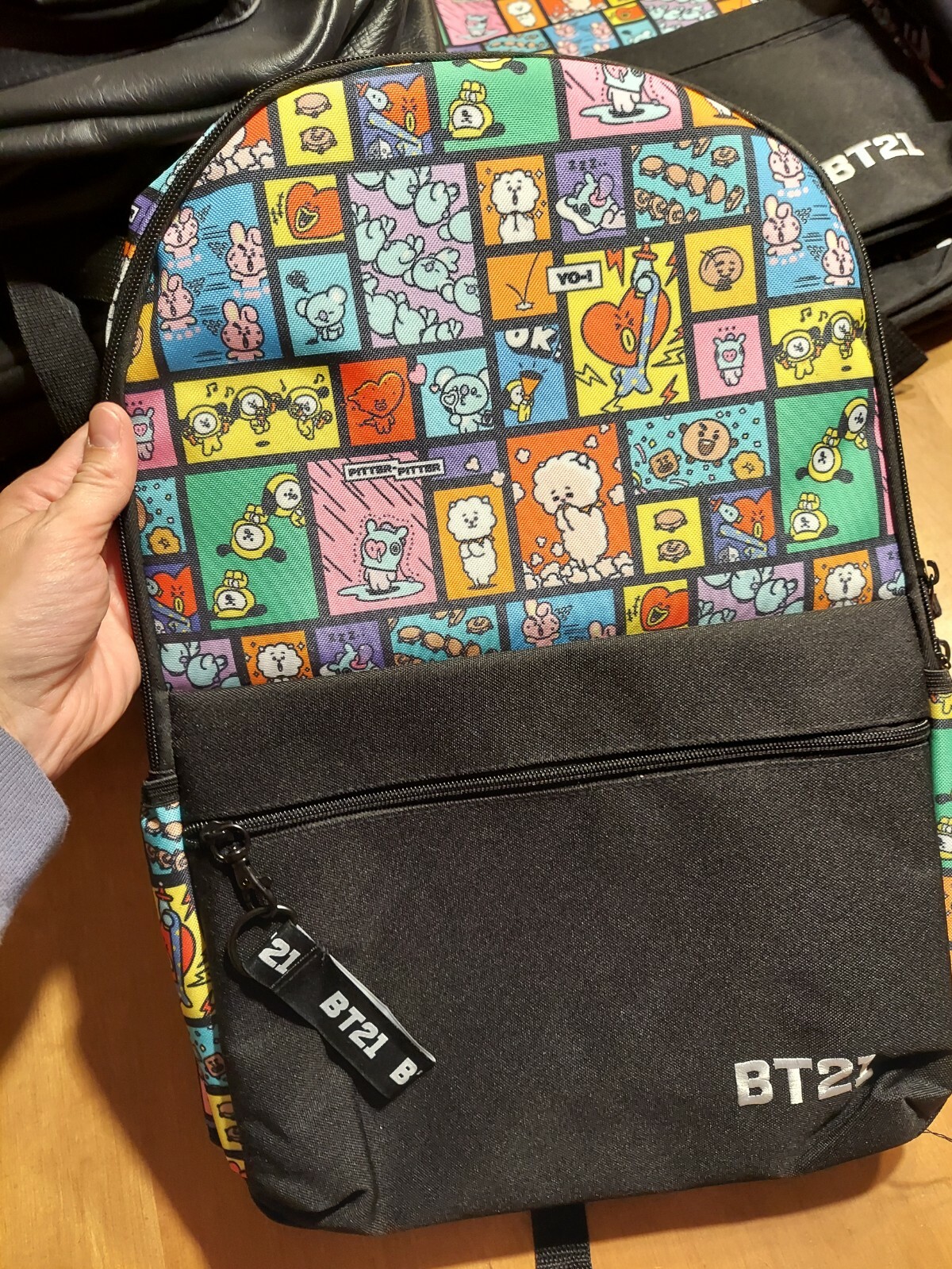 BT21 Grid Multicolor Basic Backpack Bookbag NWT Line Friends