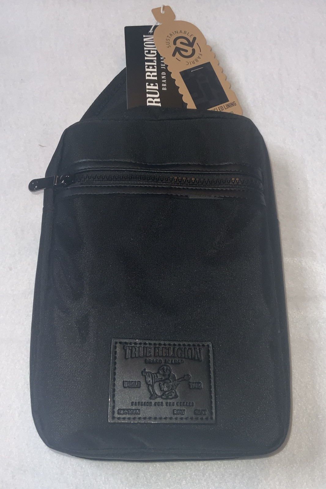 True Religion Black Unisex Buddha Patch YETA 2.0 Crossbody Bag TR104144 New