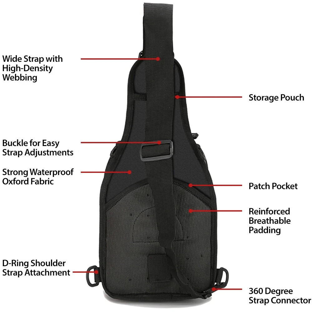 Mens Backpack Tactical Sling Shoulder Bag Molle Travel Chest Pack Outdoor Hiking