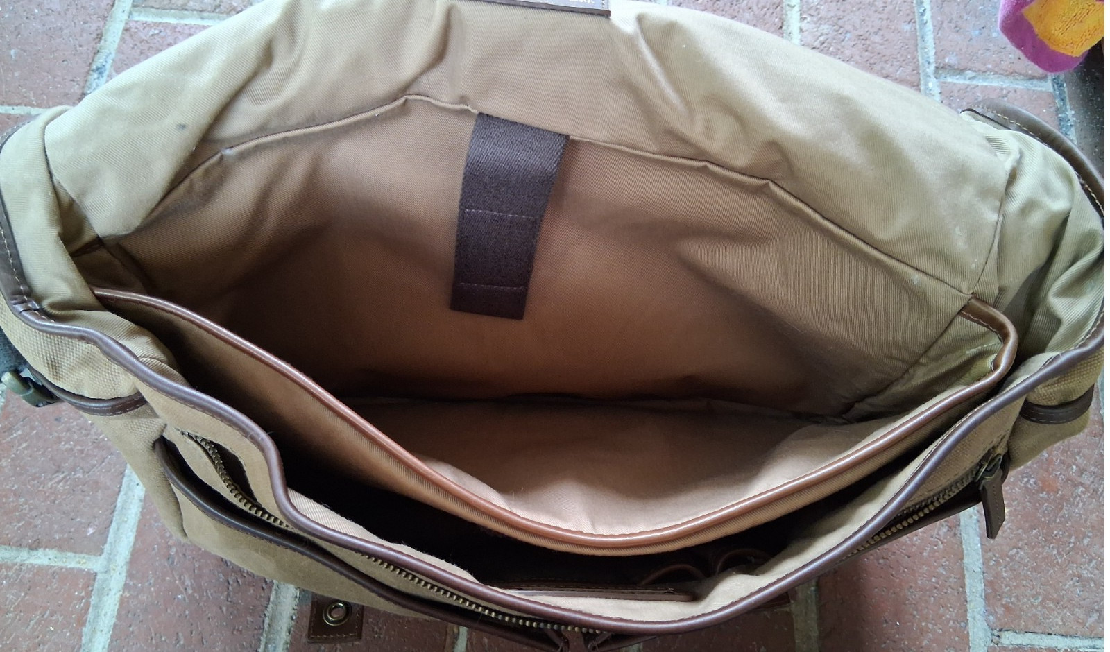 RARE Tumi T-Tech Canvas Shoulder Messenger Bag Laptop Portfolio Tan Brown