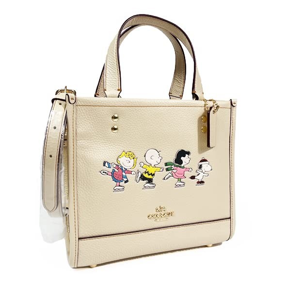 Coach x Peanuts CE850 Snoopy Collaboration Tote Shoulder Bag Chalk Women’s