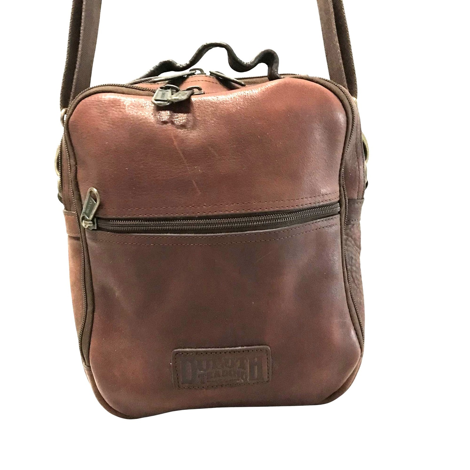 DELUTH Trading Mens Brown Buffalo Leather Crossbody Bag Adjustable