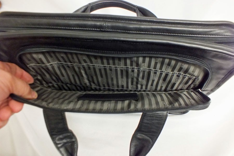 Vtg Tumi Alpha Padded Leather Laptop Organizer Briefcase Attache Black Case 16″