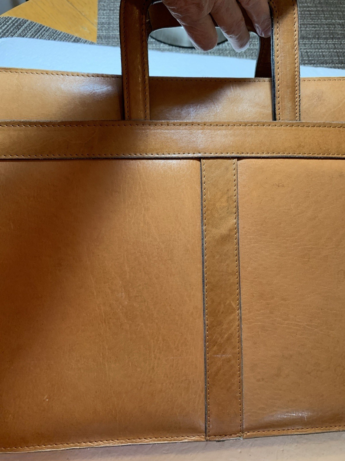 Brown Leather Briefcase Laptop VTG Zip Hipster Softside
