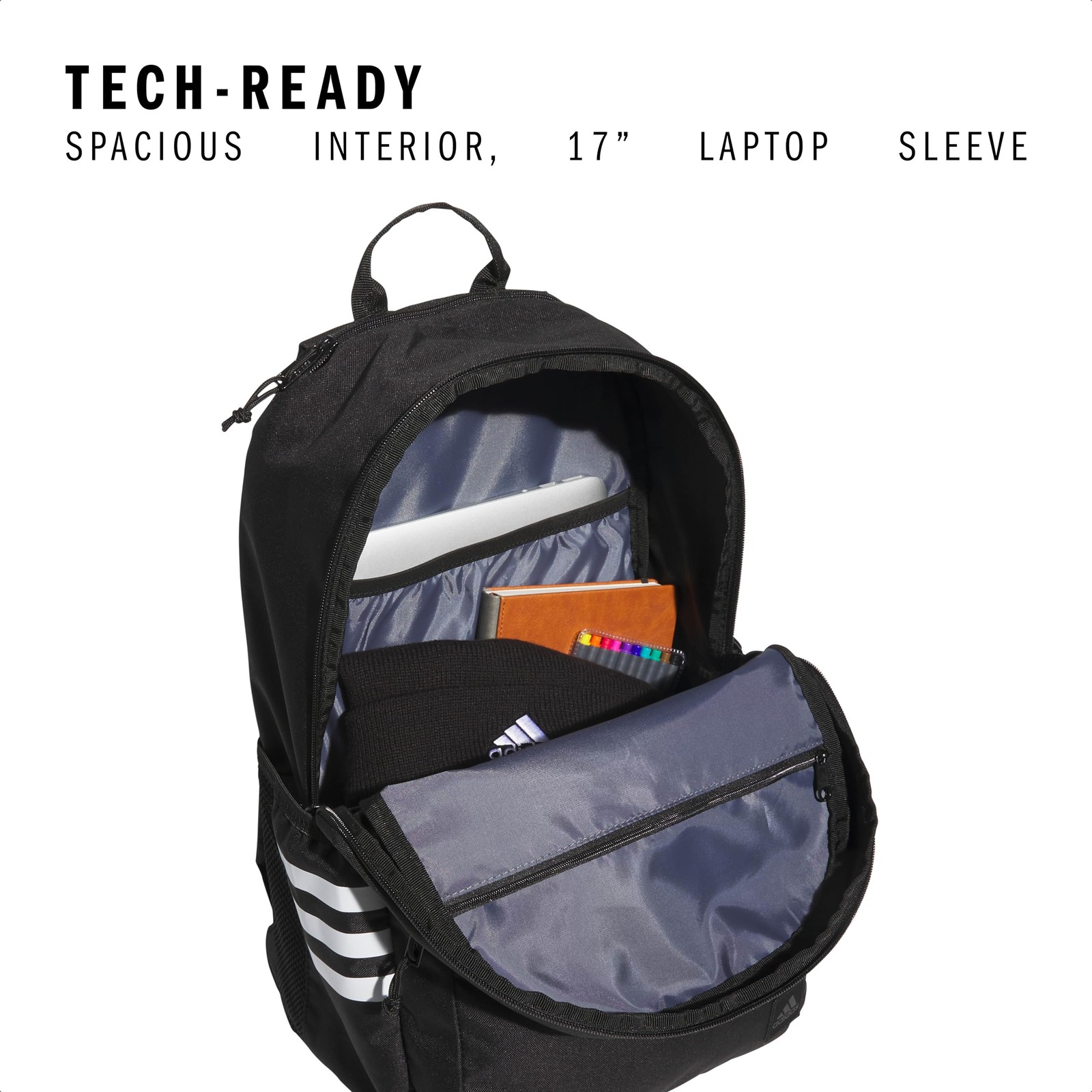 Adidas Black White Backpack For Gym And Laptop 16 Inch Lifetime Warranty