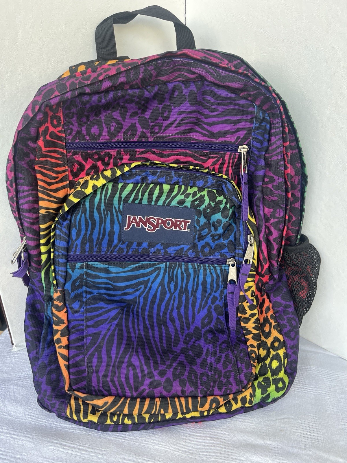 Vintage Retro JANSPORT Backpack Multicolor Animal Print 90’s 17x13x7 Excellent!