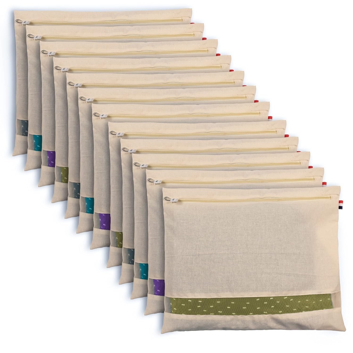 Cotton Saree Bags Covers For Storage Set Of 12 Size Single window 16 X 14 Inch