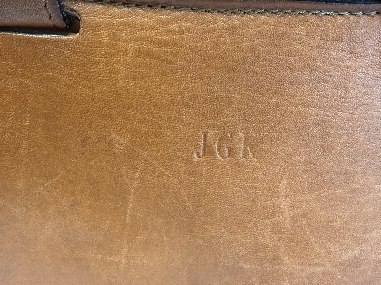 Vintage Jack Georges Brown Leather Messenger Briefcase Double Handle 16.5” Wide