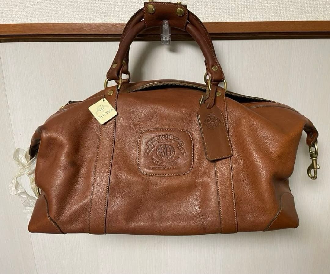 GHURKA N°96 Cavalier Boston Bag Brown Unused 9.8*16.9*9.4 inch