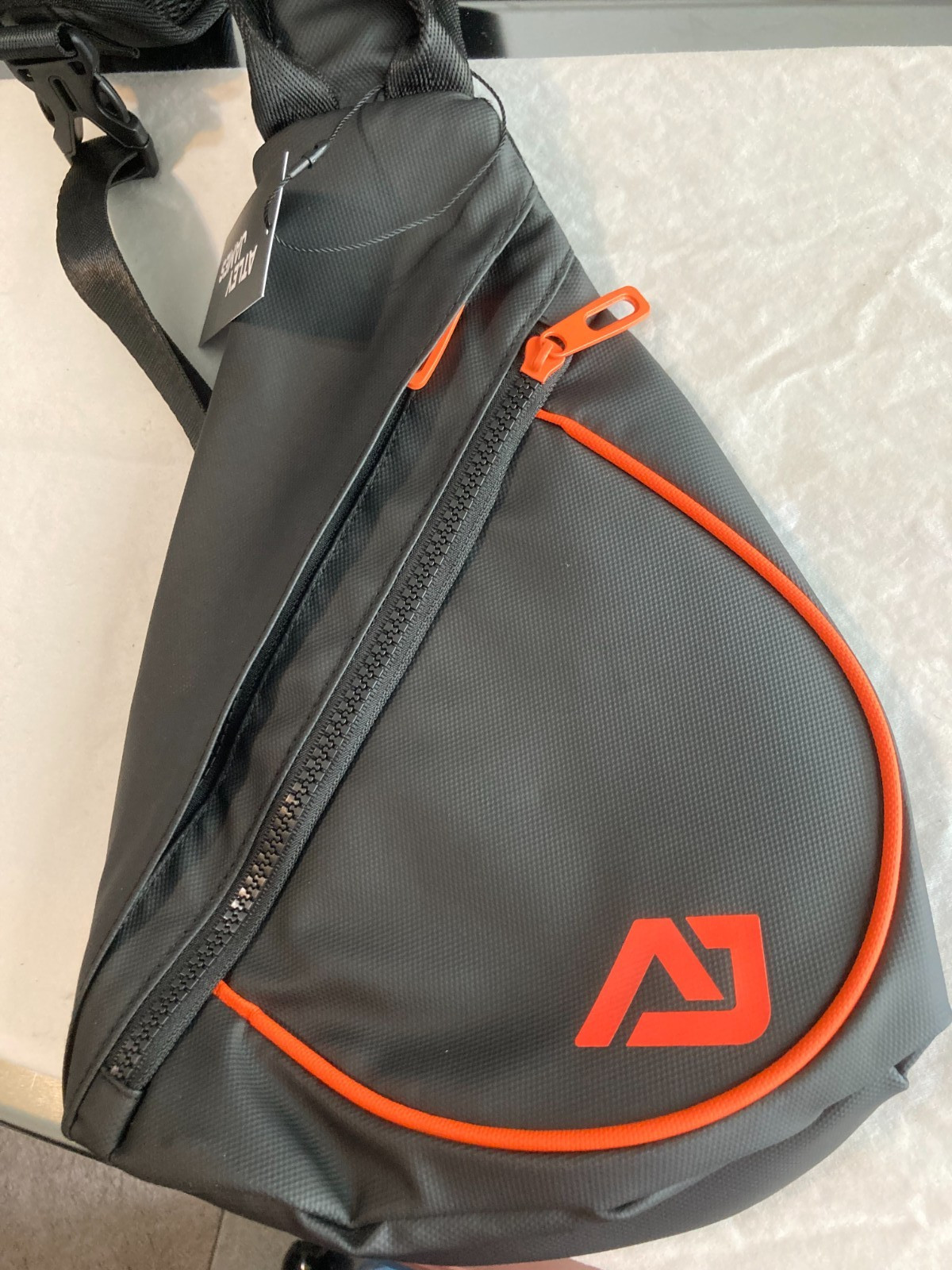 Atley James Stylish Unisex Harmon Crossbody Bag Murse Black / Orange OS NWT