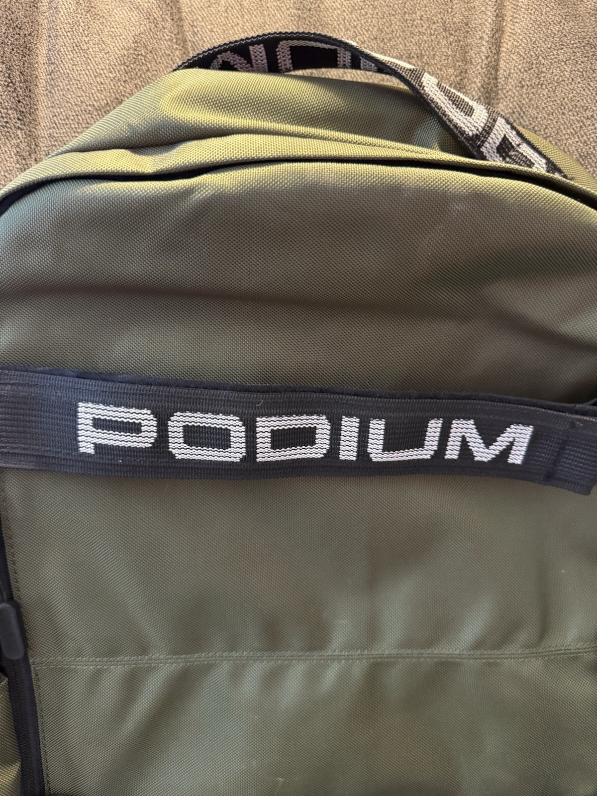 Podium Dark Olive Green Backpack with Straps. NWOT Never Used Great Condition