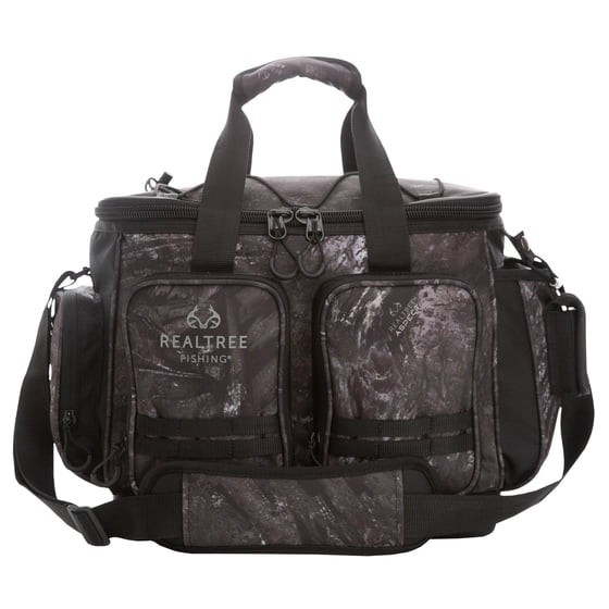 Realtree Aspect Large Fishing Tackle Bag Gray Camo w/ Tackle Boxes Polyester