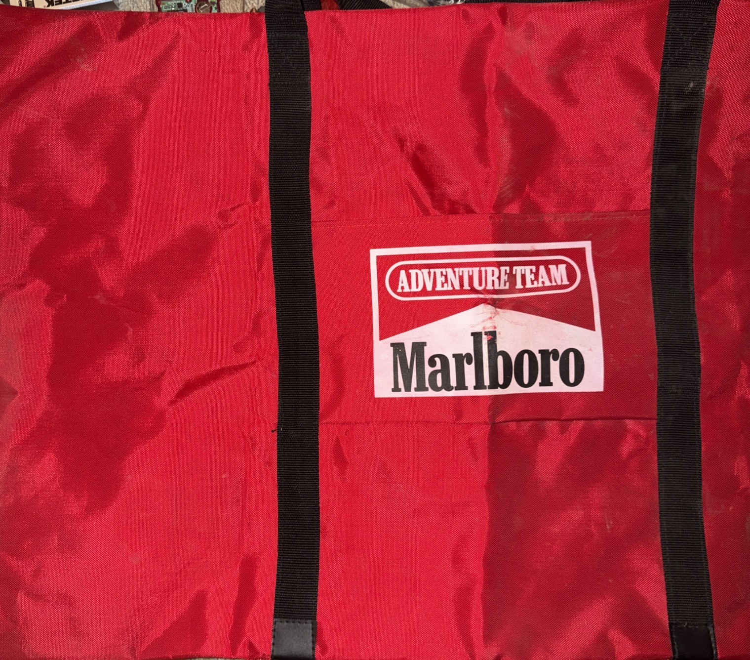 Vtg 90s Marlboro Adventure Team 36×23 Draw String Thick Canvas Baseball Bag