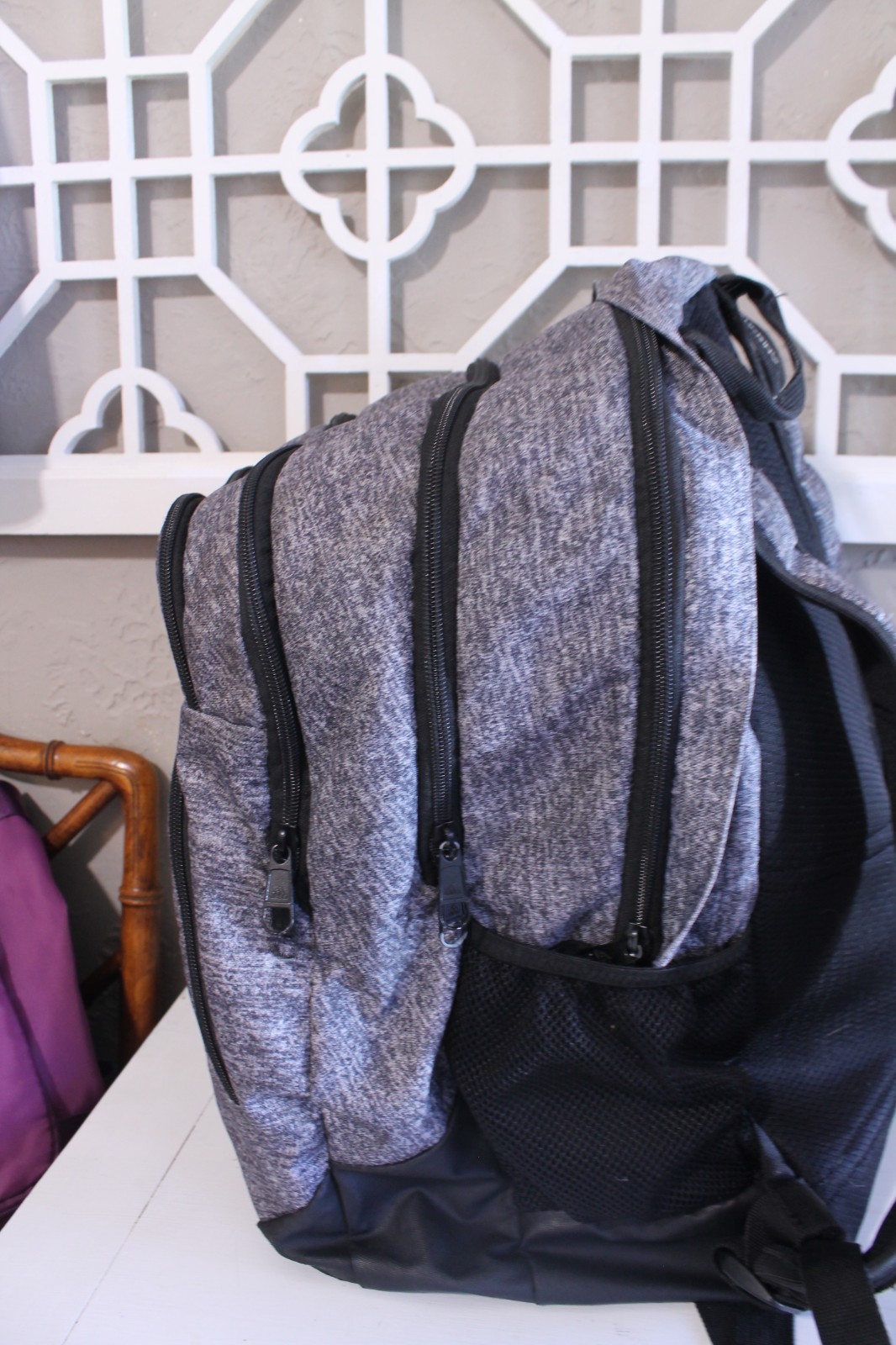 Adidas Backpack Heathered Gray LoadSpring School Gym Travel Book Bag Casual