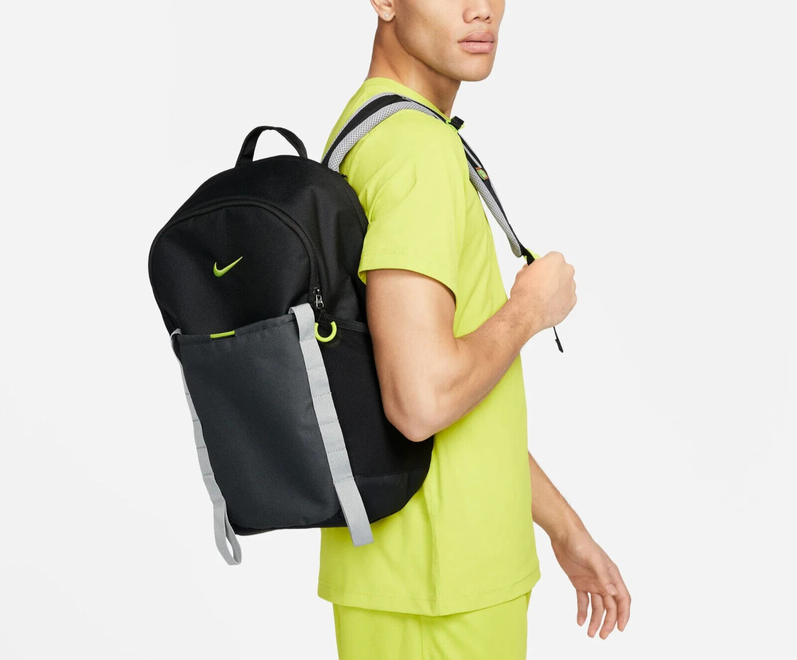 Nike Dri Fit Backpack Hike Day Pack 24L Bag Black Volt Travel Gym DJ9678 010 NEW