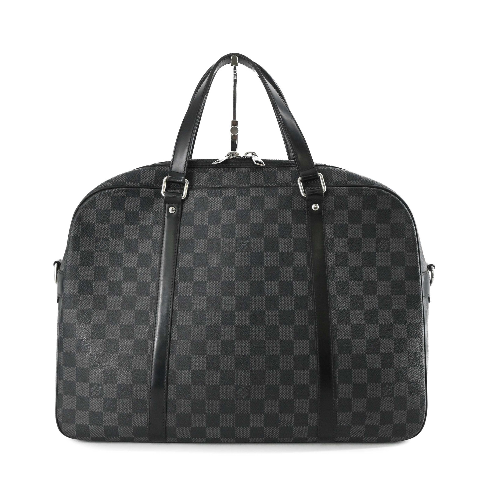 Louis Vuitton Damier Graphite Document Bag Business Briefcase Leather Black