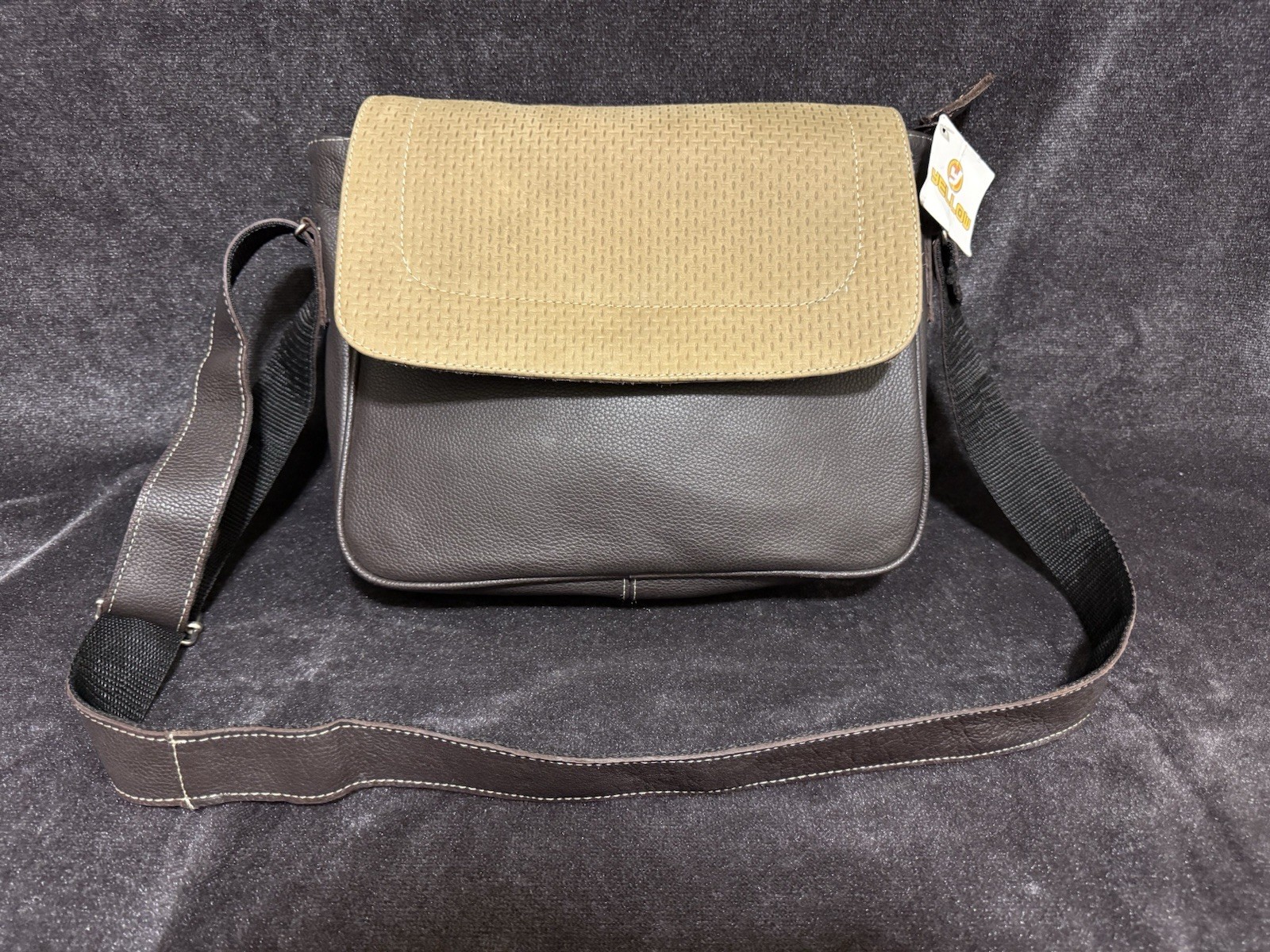 Mens/unisex Two Tone Cross Body/Shoulder Bag Authentic Leather Made In Mexico