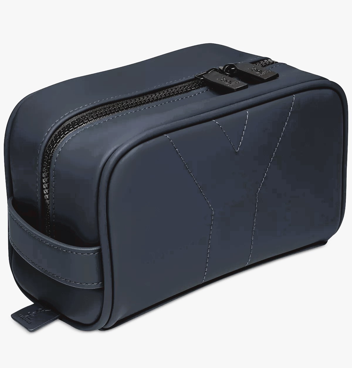 Yves Saint Laurent YSL ‘Y’ Navy Faux Leather Toiletry Shave Bag Makeup Pouch