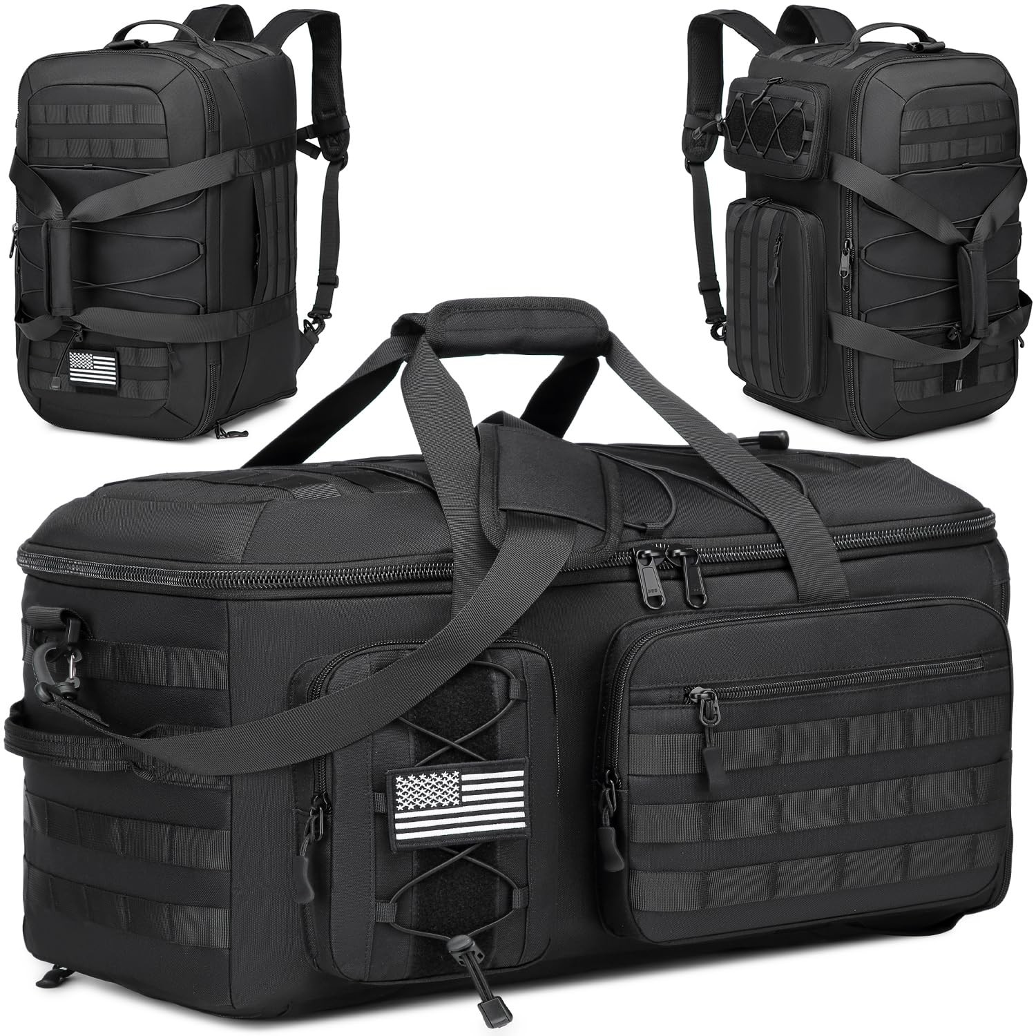 50L Gym Bags for Men, 3 in 1 Travel Duffle Bag with Shoe Compartment, Tactica…