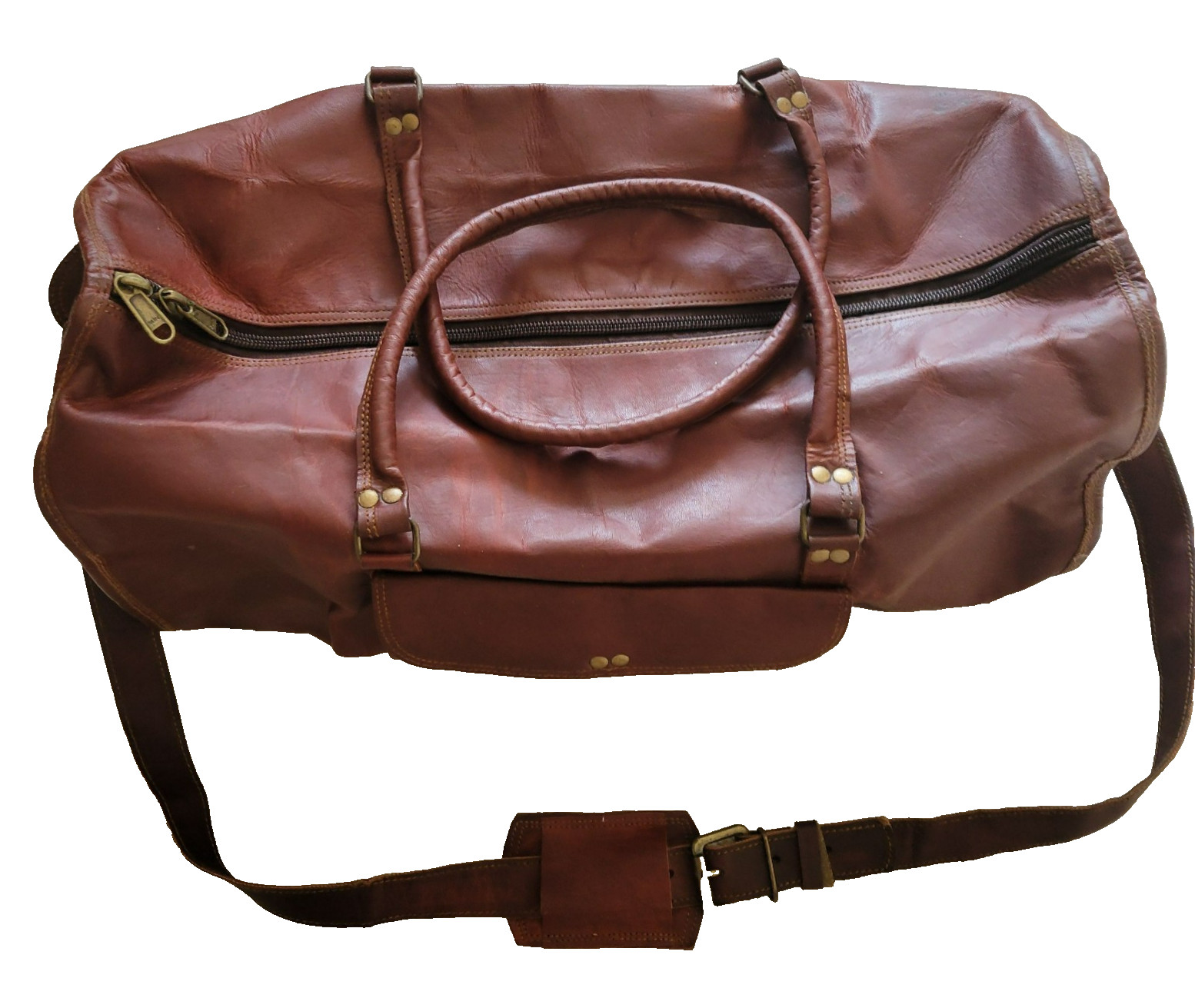 Brown Leather Travel Carry On Men’s Luggage Bag