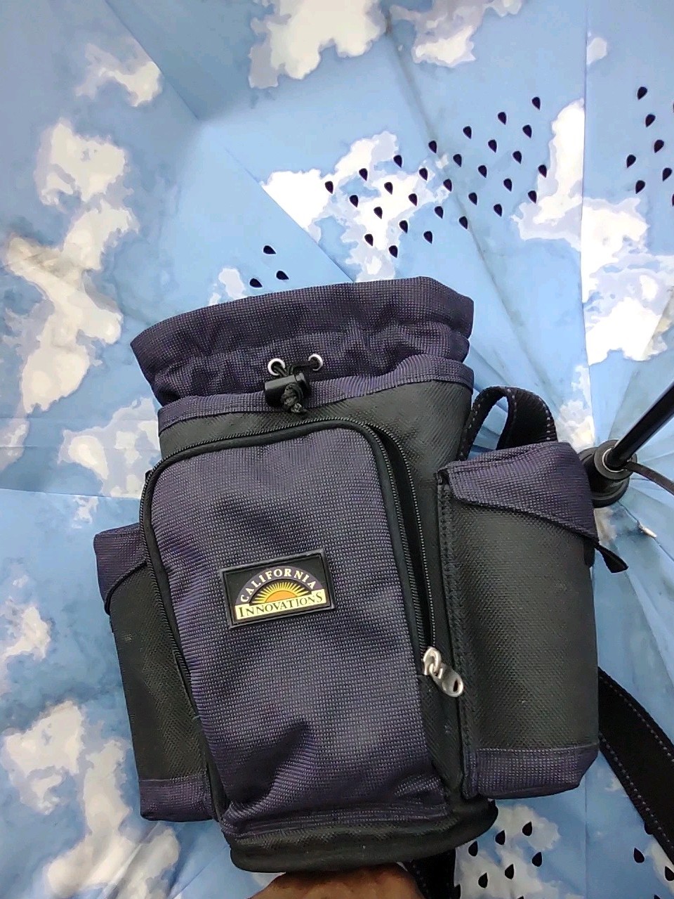 California Innovations Black/Blue Cooler Backpack Drawstring/Zip Adjustable
