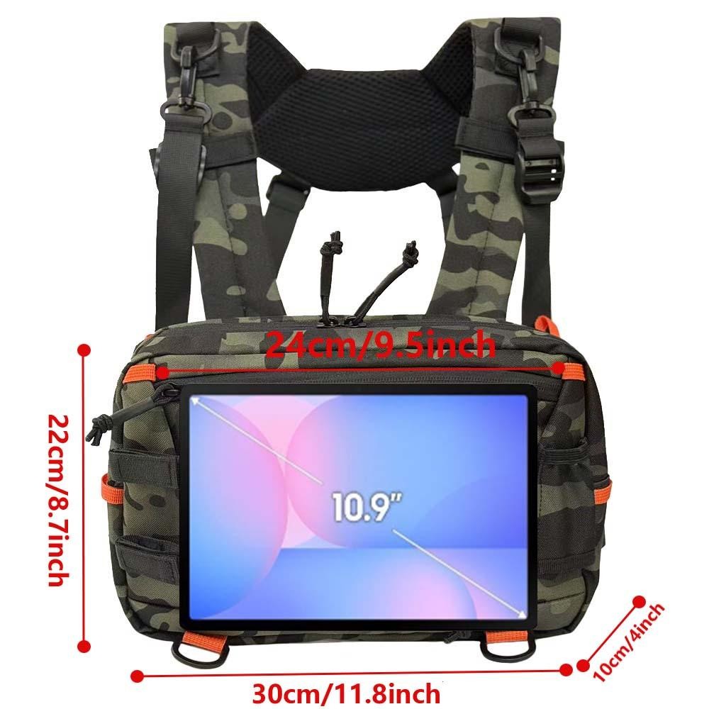 Fishing Chest Pack Tactical Vest Bag for Hiking Cycling Camping Outdoor