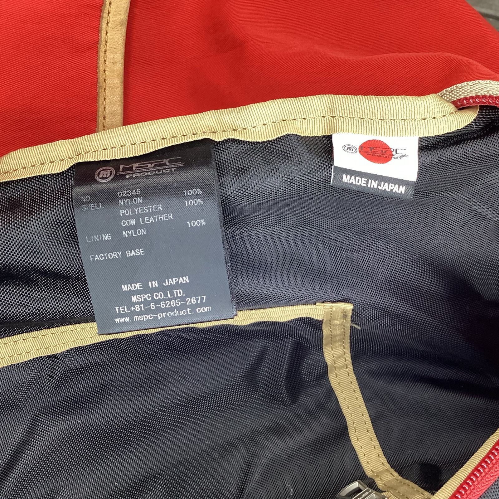 Master-Piece Backpack Red Link Rolltop MSPC Global Standard Leather Trimmed