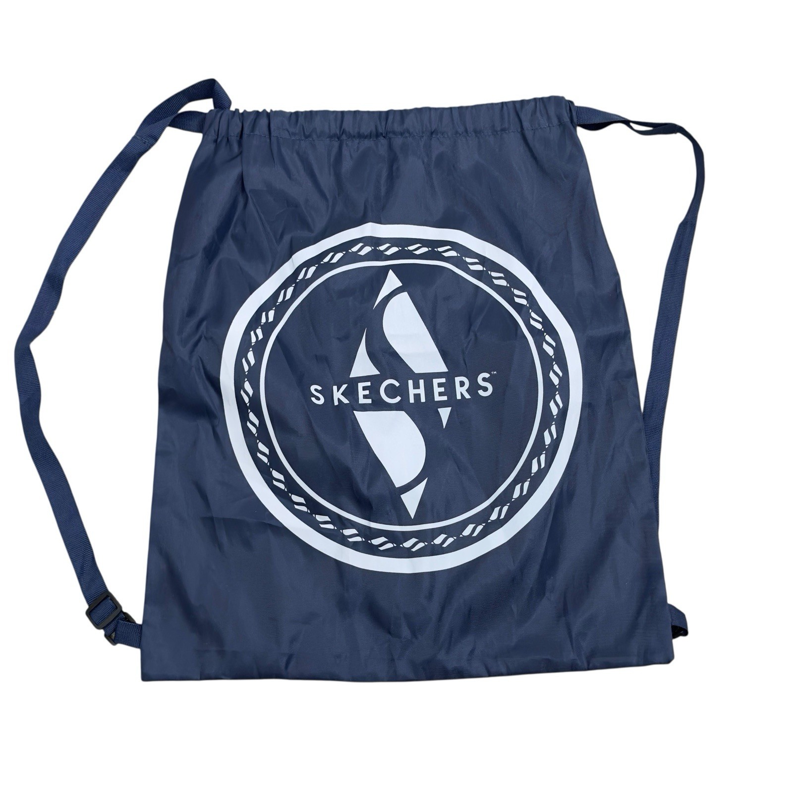 Skechers Backpack Nylon Drawstring Gym Bag Tote Navy Blue New