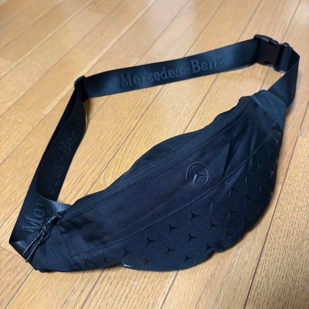 Mercedes-Benz Black Waist Bag Body Sling Pouch Star Logo Genuine Official Rare