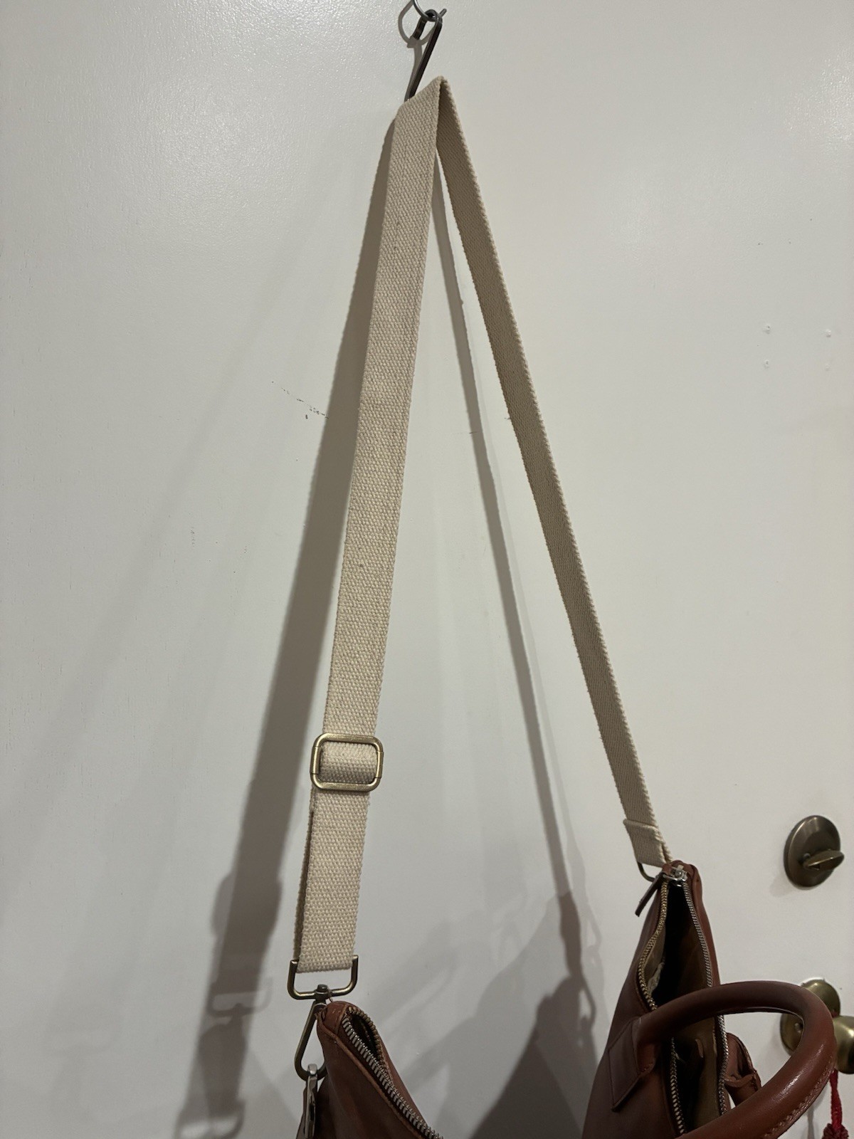 WANT Les Essentiels O’Hare Large Leather Tote Crossbody Travel Bag Light Brown