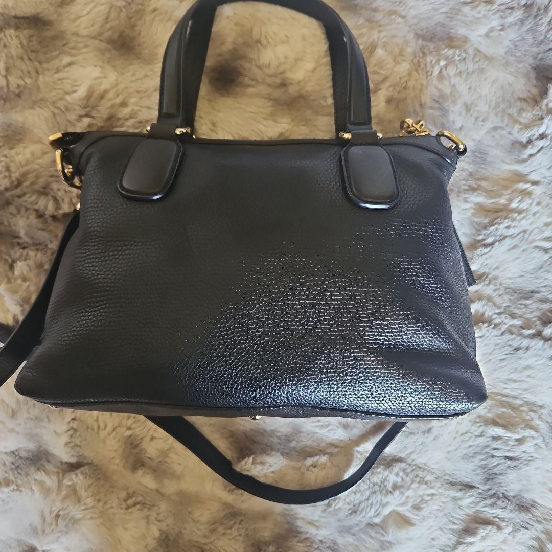 Gucci Leather Interlocking G Soho Tassel Shoulder Bag 32cm Black Made in Italy