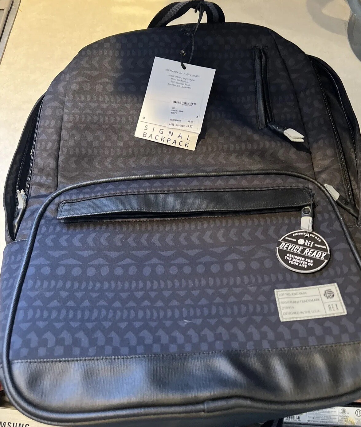 HEX Global Signal Backpack Stripe Neoprene HX2435 Black New MSRP $149