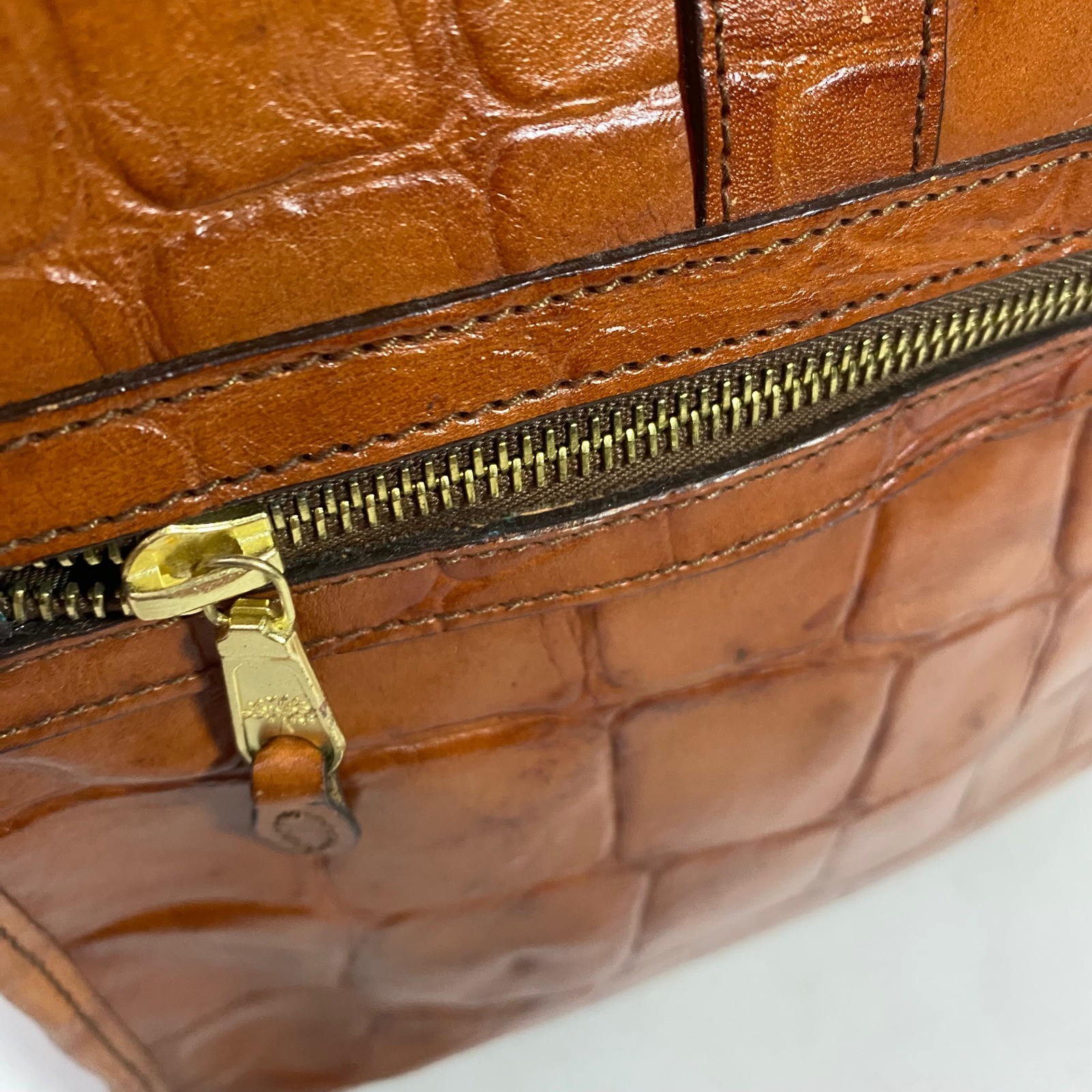 Vintage Mulberry Leather Briefcase Hunter Cango Croc Embossed HB5564/123