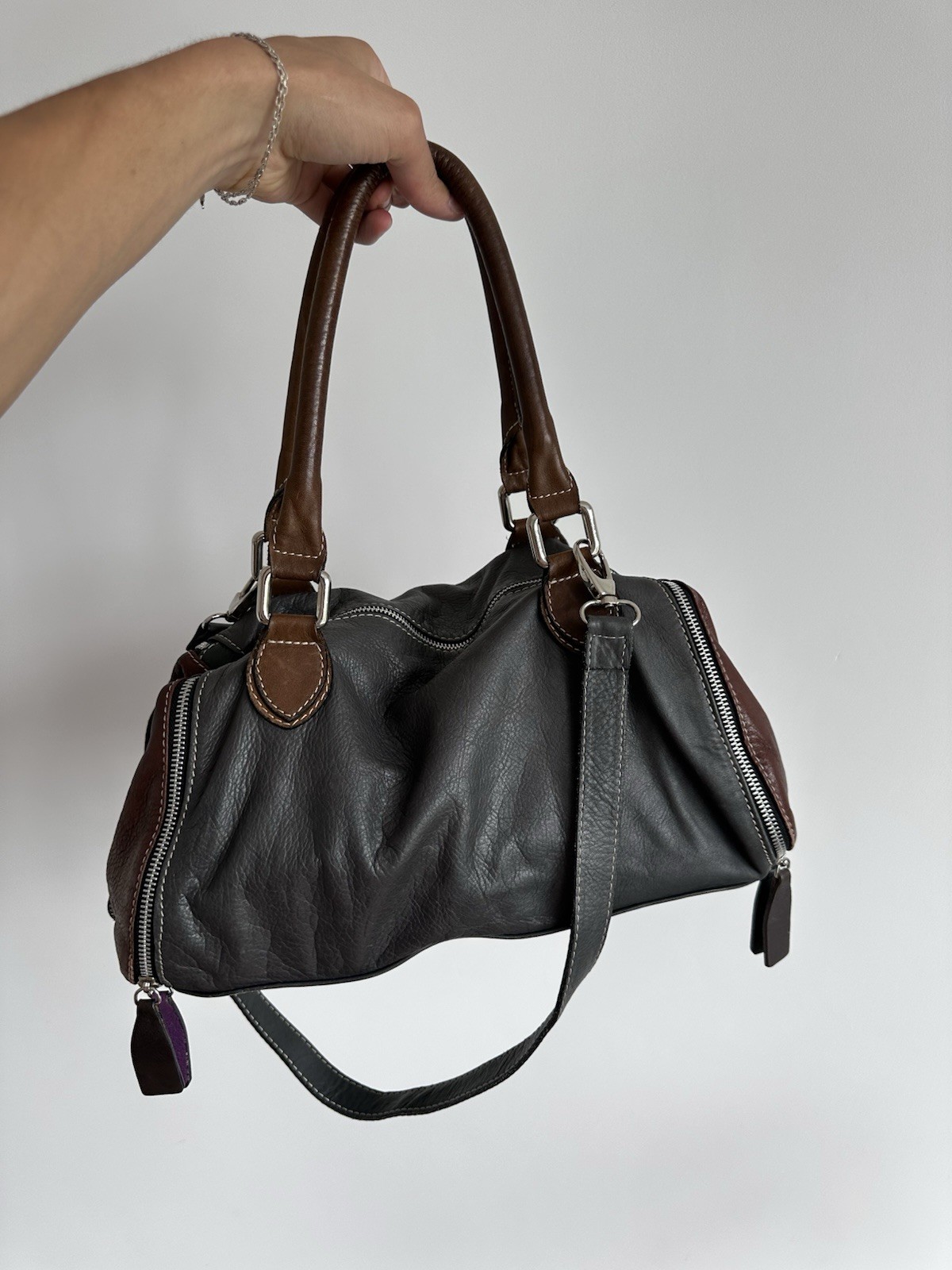Vintage Luxury Designer Leather Bag Men’s Old Money Made In Italy Archive 90s