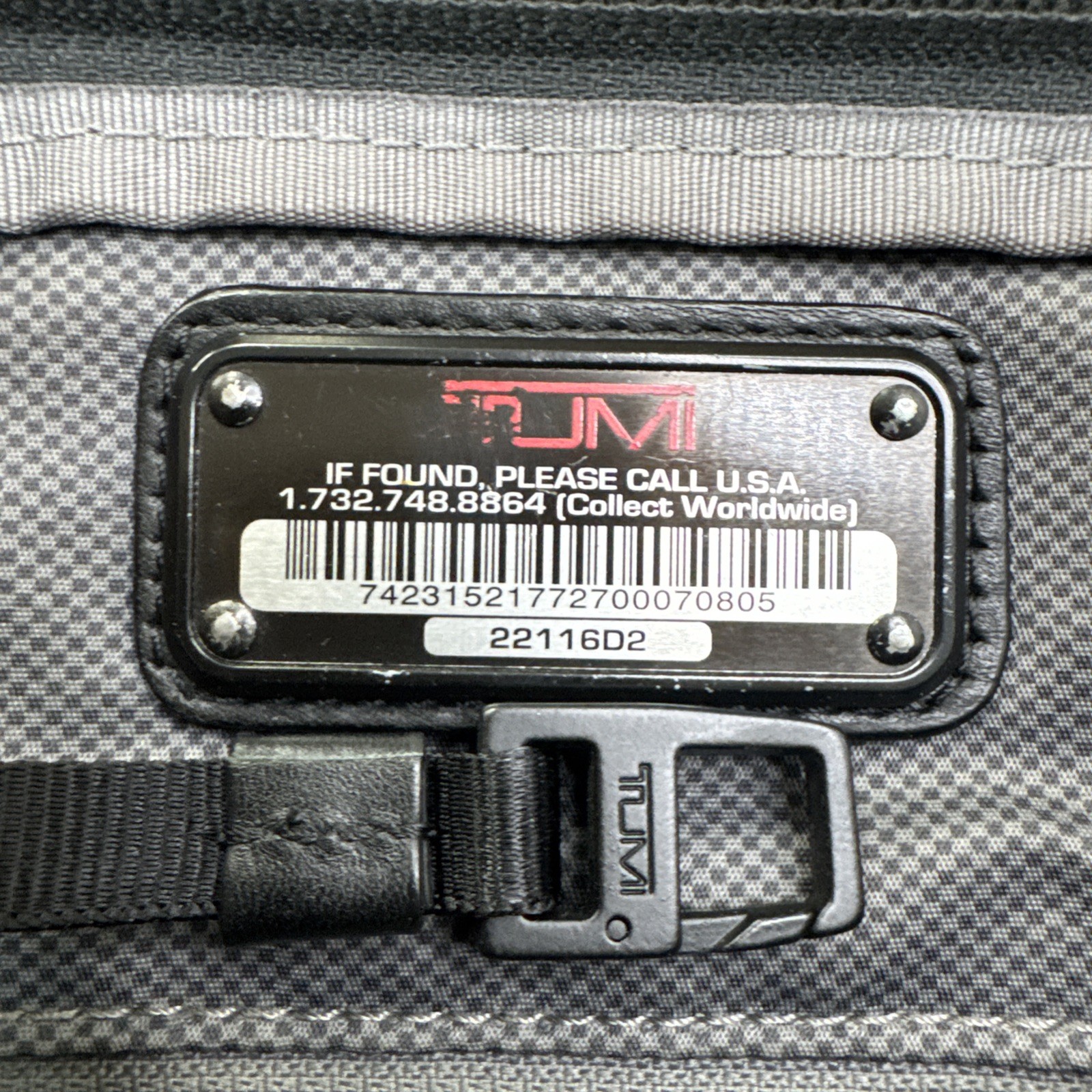 TUMI Alpha 2 22116D2 Black Ballistic Nylon Crossbody Bag Travel Shoulder Bag