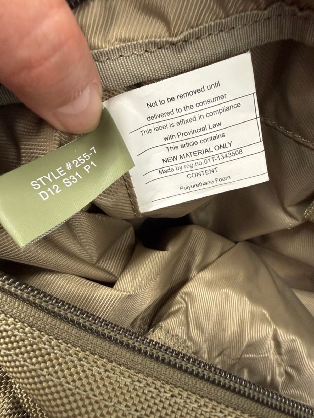 Briggs & Riley Travelware Large Shopping Tote Bag Olive Green Tan 255-7