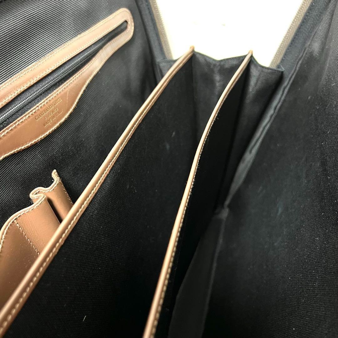 GIANFRANCO LOTTI Business Bag Briefcase Handbag Leather in Brown USED Good Cond
