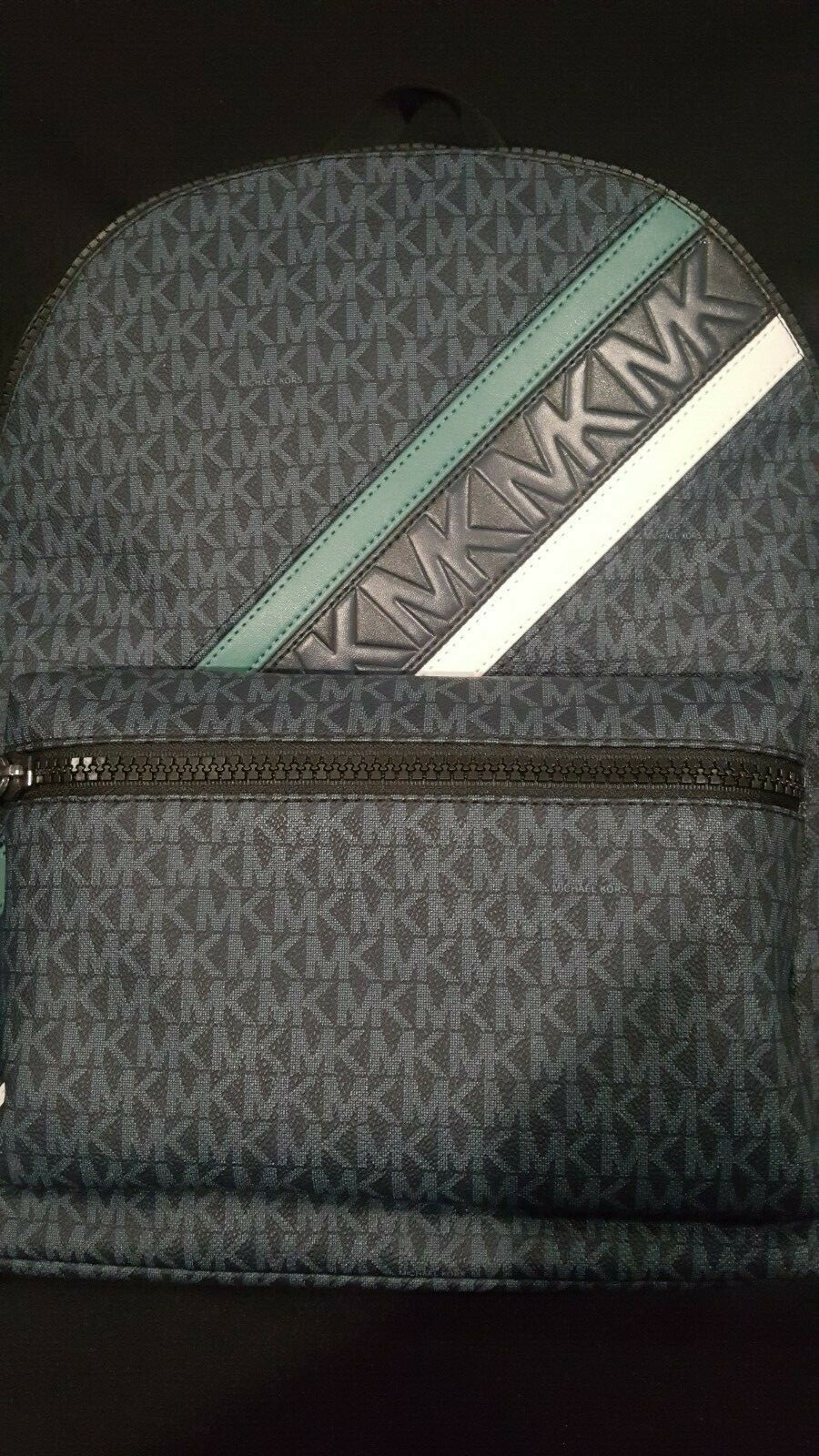 Michael Kors Pattern Medium Unisex Backpack Black/Blue/Teal/White, Retail $548