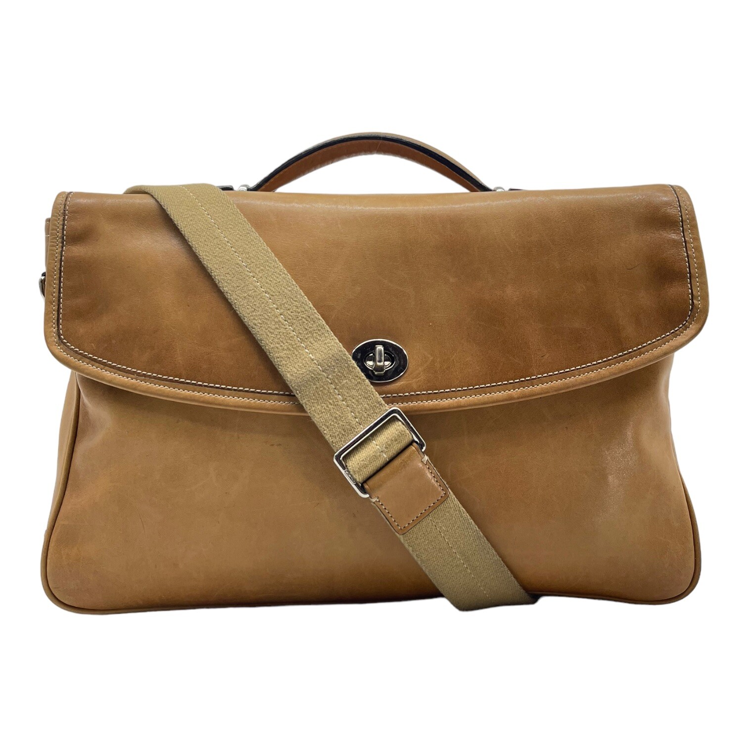Vintage 90s Y2K COACH F70101 Large Leather Messenger Bag Briefcase Satchel EVC