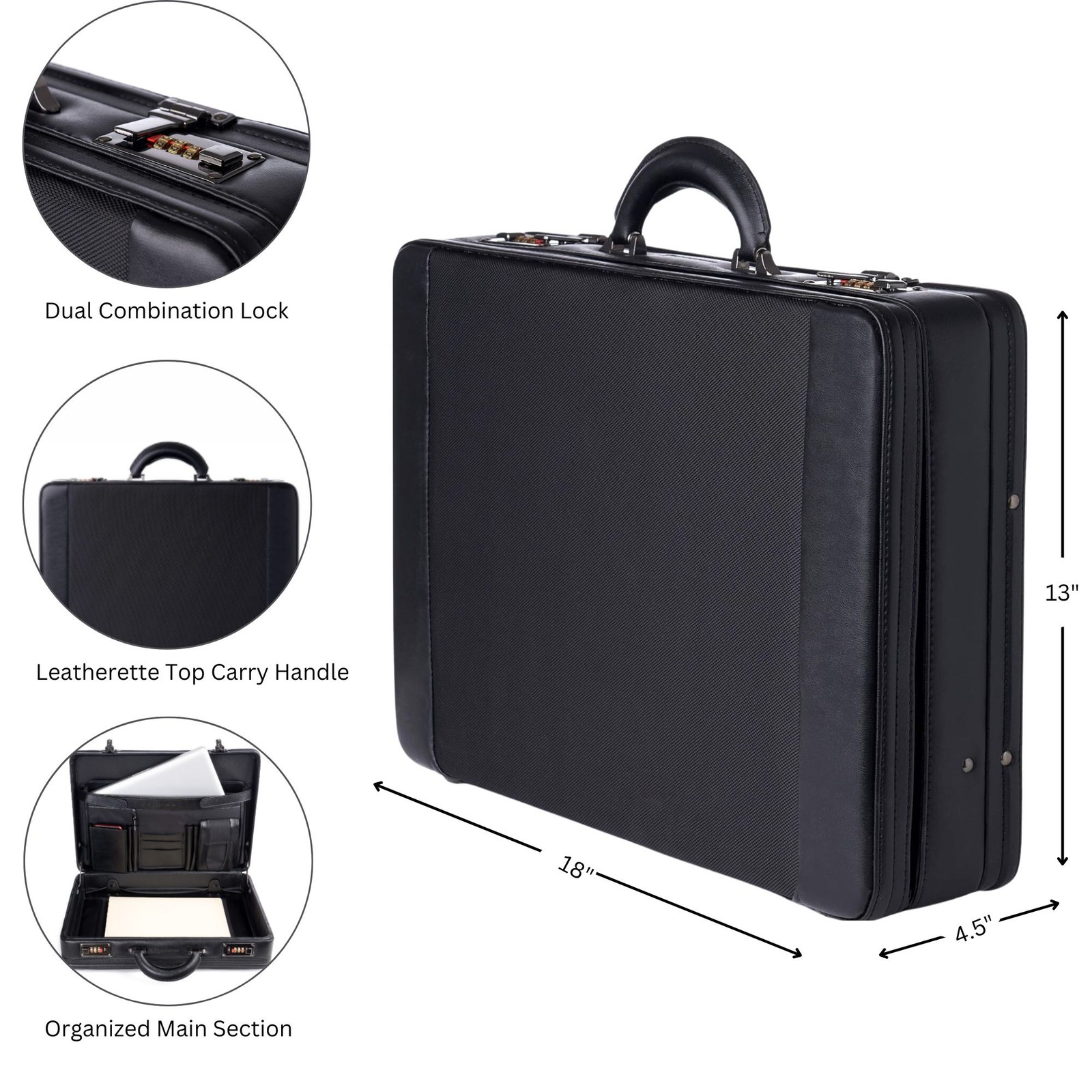 Alpine Swiss Mens Briefcase Hard Side Business Case Expandable Attache Case For